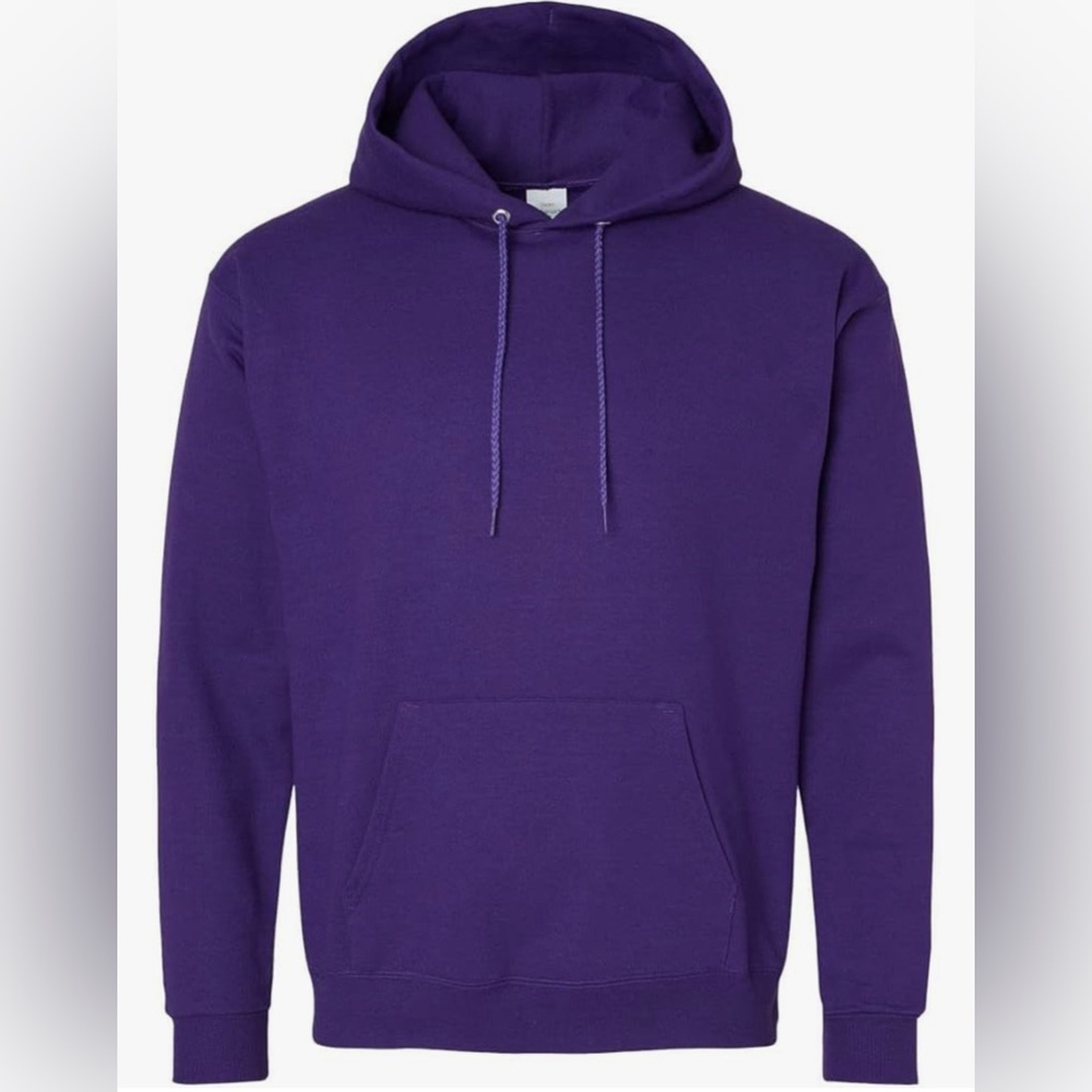 Hanes Eco Smart Athletic Purple Hooded Sweatshirt Size L